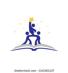 Book, Kids and Stars, logo icon