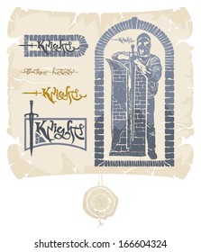 Book knightly frames, vector