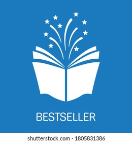 Book and knowledge. Bestseller. Vector icon isolated on white background.