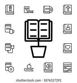 Book, knowledge flat vector icon in books pack