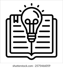 Book Knowledge Icon Element For Design