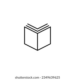 Firma de esquema simple del libro como conocimiento. Perfecto para sitios web, libros, tiendas, tiendas. Actrazo editable con estilo de contorno minimalista