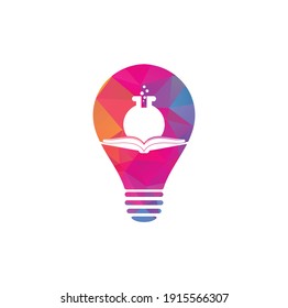 Book Lab bulb shape concept Logo Template Design Vector. Book Science Logo icon.	