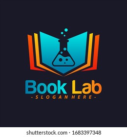 Book Lab Logo Template Design. Vector illustration