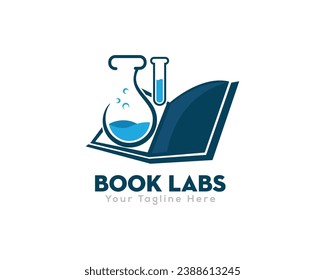 book laboratory information  logo icon symbol design template illustration inspiration