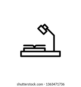 book, lamp icon. Simple thin line, outline vector of Book icons for UI and UX, website or mobile application