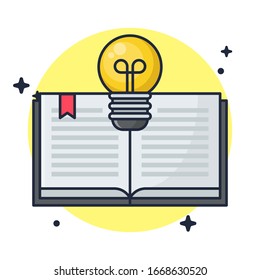 Book and Lamp of Idea Illustration