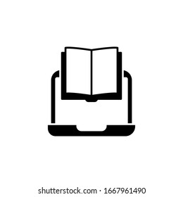 Book, laptop icon. Simple vector knowledge icons for ui and ux, website or mobile application