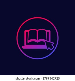 book and laptop icon for web