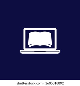 book and laptop vector icon