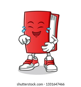 book laughing loudly mascot vector cartoon illustration