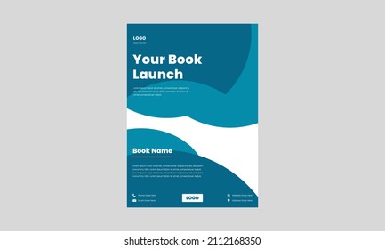 Book Launch Flyer Design Template. Book Release Flyer, Poster In Blue Color. Book Launch Announcement Dl Flyer, Flyer, Poster Design.