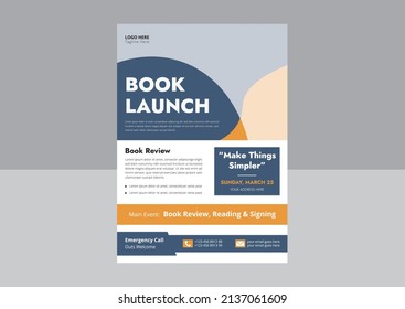 Book Launch Flyer Templates. Book Release and publishing flyer design template. New book launch announcement poster leaflet template. cover, flyer design.