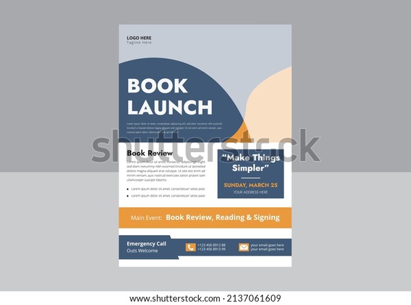 Book Launch Flyer Templates. Book\
Release and publishing flyer design template. New book launch\
announcement poster leaflet template. cover, flyer\
design.