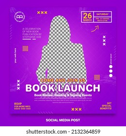 Book Launch Invitation And Announcement Social Media Banner Template