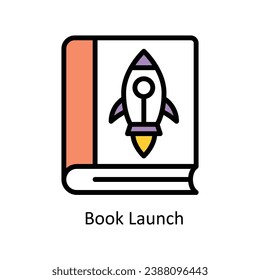 Book Launch vector  Filled outline Design illustration. Symbol on White background EPS 10 File