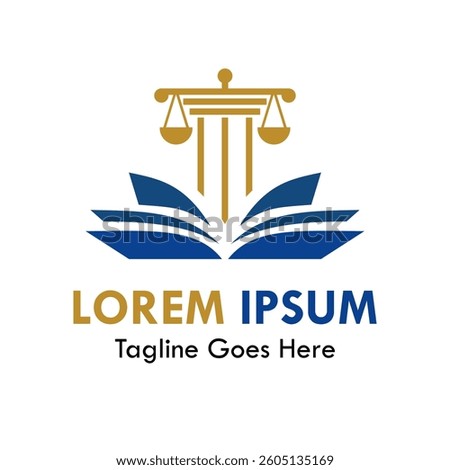 Book law design logo template illustration