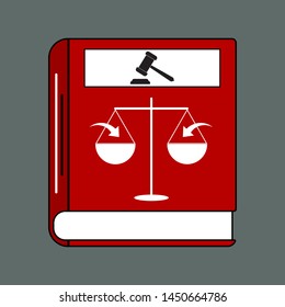 Book of law icon. Symbol of state legal law. Vector illustration isolated.