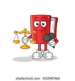 book lawyer cartoon. cartoon mascot vector