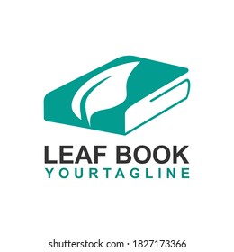 Book and Leaf With Green Logo Icon Design Vector