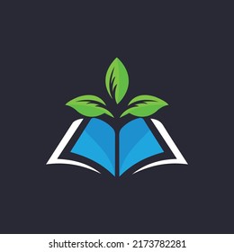 
book leaf logo creative nature design concept education. Book Nature Icon Logo Design Element, Grow Book Logo