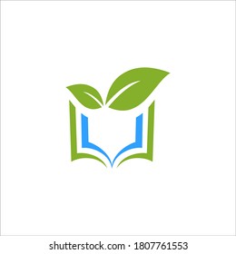 Book Leaf Logo Design Vector Sign Stock Vector (Royalty Free ...