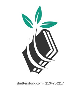 book leaf logo Icon Illustration Brand Identity