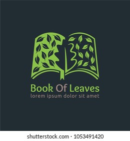 Book Leaf logo template in vector format, easy to customize, Book of Leaves