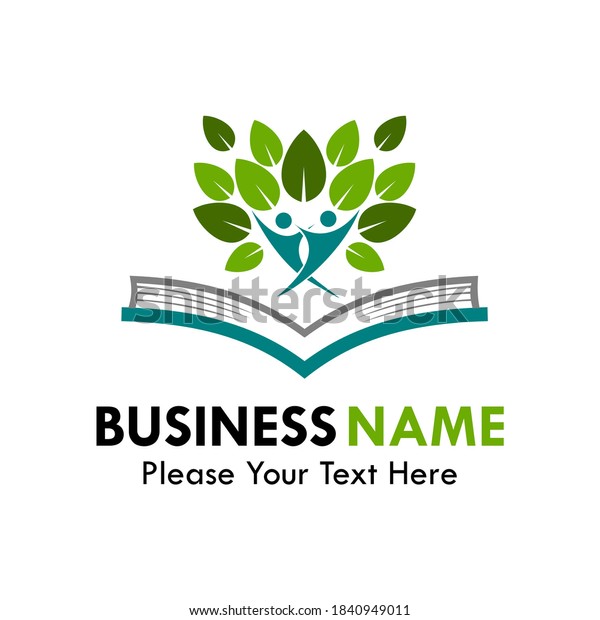 Book Leaf People Logo Template Illustration Stock Vector (Royalty Free