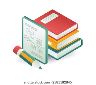 Book with learning board concept illustration