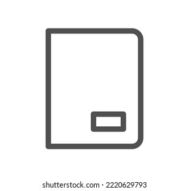 Esquema del icono de libro y aprendizaje y vector lineal.