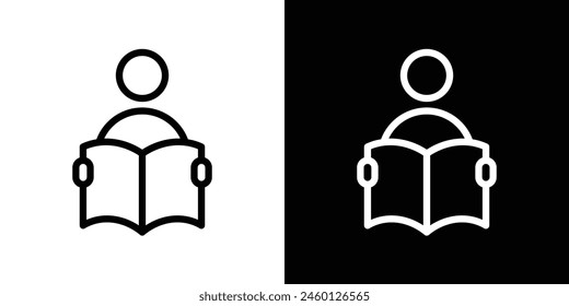 Book and Learning Icon Set. Open book vector symbol with a focus on student study and library environment.