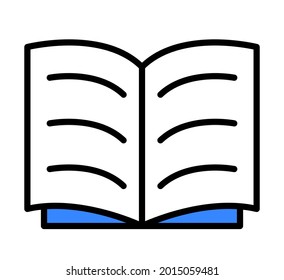 Book learning line icon illustration.
