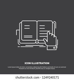 book, lesson, study, literature, reading Icon. Line vector symbol for UI and UX, website or mobile application