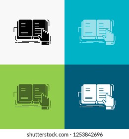 book, lesson, study, literature, reading Icon Over Various Background. glyph style design, designed for web and app. Eps 10 vector illustration
