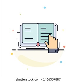 book, lesson, study, literature, reading Flat Color Icon Vector. Vector Icon Template background