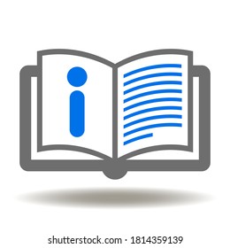 Book I Letter Icon Vector. Info information guide manual logo. Instruction document web sign.