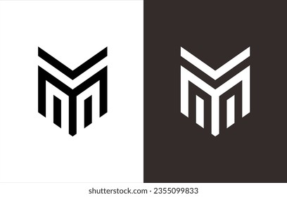 BOOK LETTER MONOGRAM MONOGRAM LOGO WHICH SHAPES THE LETTER "M" AND "Y", A LOGO SUITABLE FOR YOUR BRAND