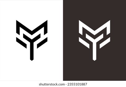 BOOK LETTER MONOGRAM MONOGRAM LOGO WHICH SHAPES THE LETTER "Y" AND "M", A LOGO SUITABLE FOR YOUR BRAND