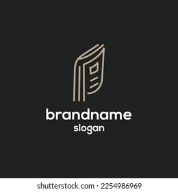 book and letter P logo abstract design icon template