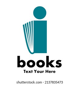 book i letter vector logo template. This design use font symbol suitable for education