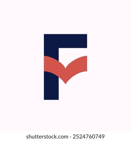 Modelo de Logotipo da Letra do Livro Lettermark F