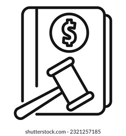 vector de contorno del icono del libro de responsabilidad. Seguro de negocios. Seguridad de accidentes
