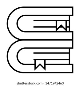 book library in academy icon vector