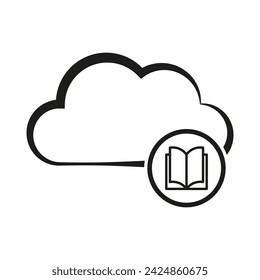 Book library cloud computing icon. Vector illustration. eps 10.