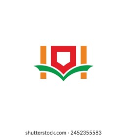 book library flower rose abstract logo vector 