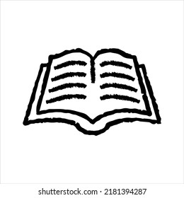 Book library hand-drawn icon vector graphic illustration