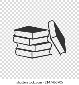 Book library icon in flat style. Encyclopedia vector illustration on white isolated background. Dictionary sign business concept.