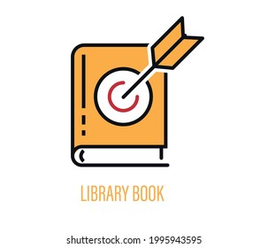 Icono de libro, biblioteca adecuado para infografías, sitios web y medios de impresión e interfaces. Icono de vector de línea.