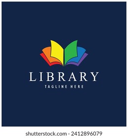 book or library logo for bookstores, book companies, publishers, encyclopedias, libraries, education, digital books, vectors